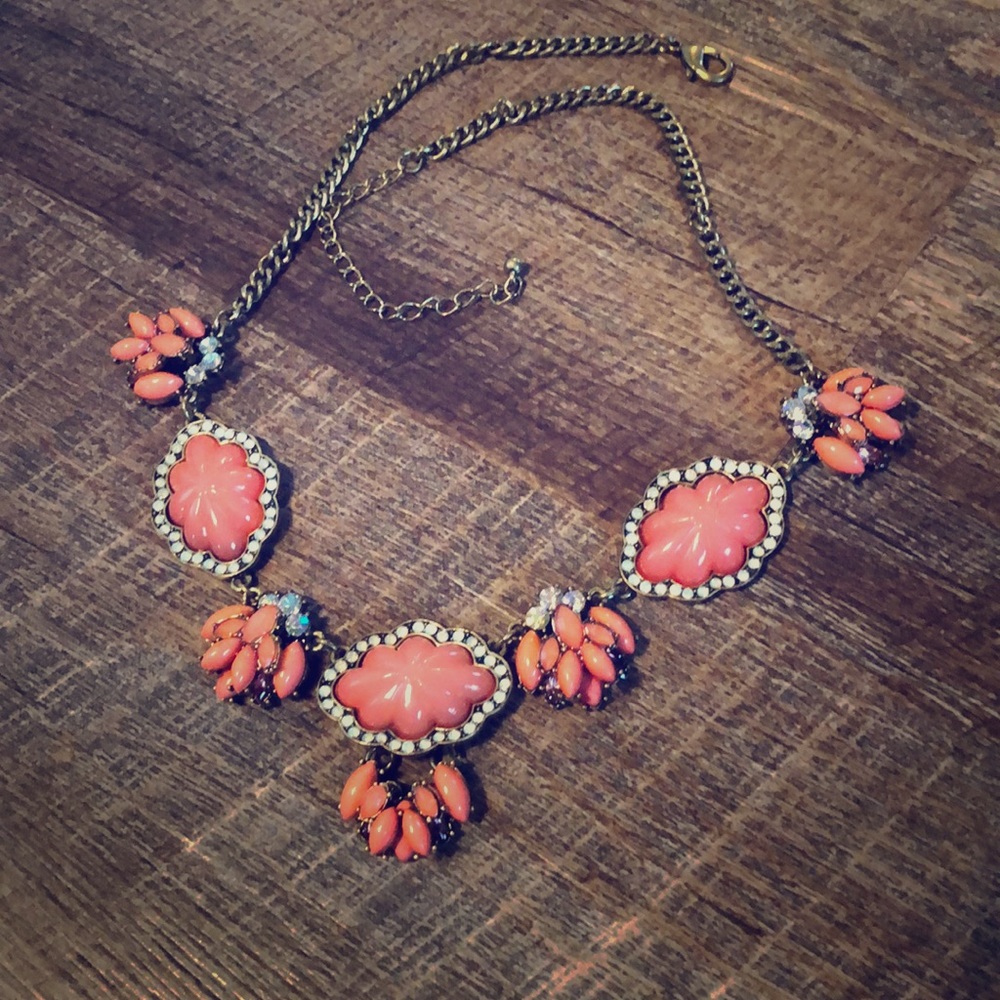 Pink and gold statement necklace